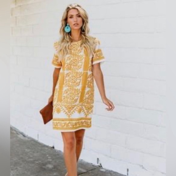 All:Row tunic yellow dress size M - Picture 1 of 15